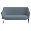 Ver imagem 2 de Sofá Namoradeira 02 Lugares 130cm Jade Base Preto Bouclé Azul Claro - Nexta Casa