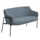 Ver imagem 1 de Sofá Namoradeira 02 Lugares 130cm Jade Base Preto Bouclé Azul Claro - Nexta Casa