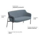 Ver imagem 6 de Sofá Namoradeira 02 Lugares 130cm Jade Base Preto Bouclé Azul Claro - Nexta Casa