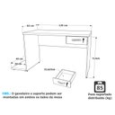 Ver imagem 4 de Mesa para Computador Gamer 1 Gaveta 1200x600 Netmobil - Preto