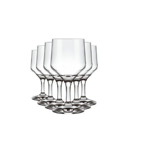 Jogo 6 Taças Água/Vinho Buffet SM 300ml Vidro Nadir Figueiredo (J700)