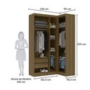 Ver imagem 4 de Guarda Roupas Modulado de Canto Reto 2 Peças com 4 Portas Paris Luciane Móveis