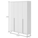 Ver imagem 3 de Guarda Roupa 4 Portas Alonzo Branco 153,5cm Fabrispuma