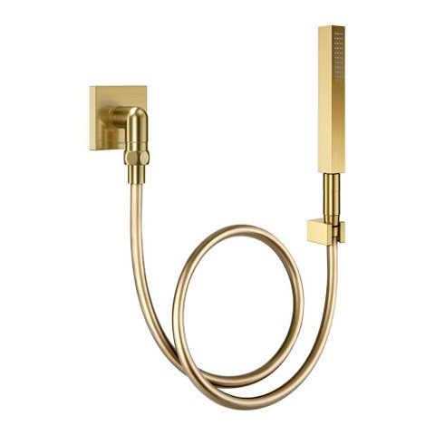 Ducha Manual com Joelho 90° Docol Square 1834772 Ouro Escovado