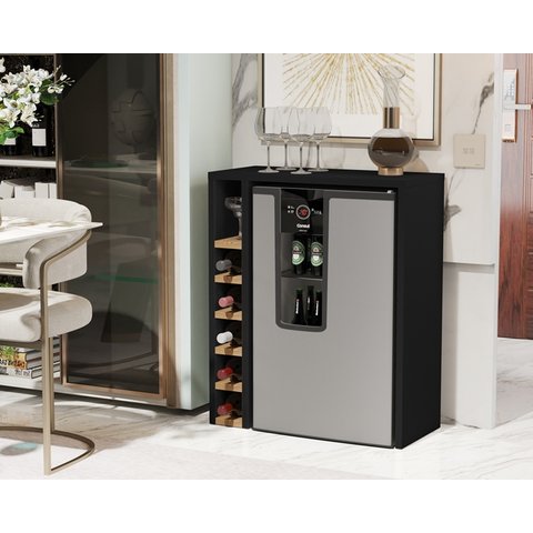 Adega Planejada Carvalho 4008 cor Preto / nature - Comprar moveis em casa