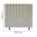 Ver imagem 2 de Cabeceira Estofada Carla 195cm King Size para Cama Box Quarto Linho Bege - Gat Magazine