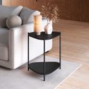 Ver imagem 1 de Mesa Lateral de Apoio Orgânica Artesano 45 Cm (largura) em Mdp Nero (preto) e Pés em Aço Preto