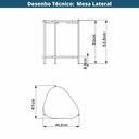 Ver imagem 4 de Mesa Lateral de Apoio Orgânica Artesano 45 Cm (largura) em Mdp Nero (preto) e Pés em Aço Preto