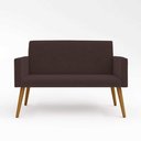 Ver imagem 2 de Sofá Namoradeira 2 Lugares - Balaqui Decor Cor:marrom