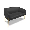 Ver imagem 6 de Sofá Namoradeira e Poltrona Pé de Ferro Dourado Stella Corino D03 - D'Rossi Cor Preto