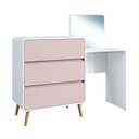 Ver imagem 3 de Cômoda Penteadeira com 3 Gavetas Curve Branco/Rosa Milkshake