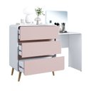 Ver imagem 5 de Cômoda Penteadeira com 3 Gavetas Curve Branco/Rosa Milkshake