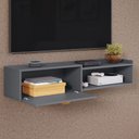 Ver imagem 3 de Rack Home Suspenso 1.20 Estante Tv 42" Bancada Flutuante 1 Porta Nicho Decoração Sala Quarto Retrô