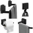 Ver imagem 3 de Kit de Acessórios para Banheiro Ventosa Preto 4 Peças F.max
