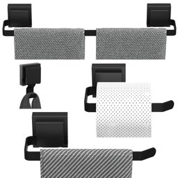 Kit de Acessórios para Banheiro Ventosa Preto 4 Peças F.max - 2