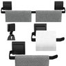 Kit de Acessórios para Banheiro Ventosa Preto 4 Peças F.max - 2