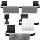 Ver imagem 2 de Kit de Acessórios para Banheiro Ventosa Preto 4 Peças F.max