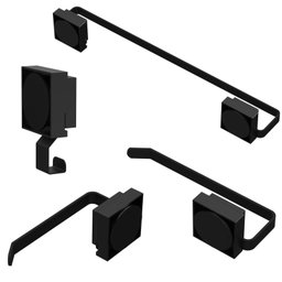 Kit de Acessórios para Banheiro Ventosa Preto 4 Peças F.max - 5