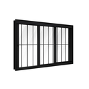 Ver imagem 1 de Janela 3 Folhas de Correr com Grade Alumínio Preto 100x200 Linha 25
