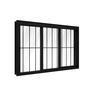 Janela 3 Folhas de Correr com Grade Alumínio Preto 100x200 Linha 25 - 1