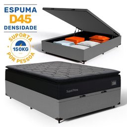 Cama Box Baú com Colchão de Espuma D45 Pillow Top Suport Maxx Casal 138cm - 5