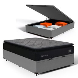 Cama Box Baú com Colchão de Espuma D45 Pillow Top Suport Maxx Casal 138cm - 1