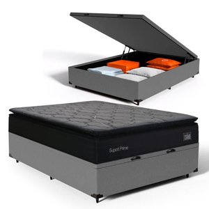 Cama Box Baú com Colchão de Espuma D45 Pillow Top Suport Maxx Casal 138cm