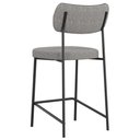 Ver mais imagens de Kit 02 Banquetas Baixa Bar Cozinha Sala Jantar Preto Elira L02 Couríssimo Preto Linho Cinza - Lyam