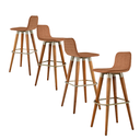 Ver imagem 2 de Kit 4 Banquetas Linea Base Madeira Cozinha Bar Bancada Alta:terracota/champanhe