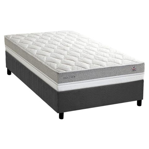 Cama Box Solteiro: Colchão Molas Ensacadas Herval Maxspring C1672 + Base Crc Suede Gray (88x188)