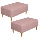 Ver imagem 1 de Kit 02 Puffs Decorativos Sala de Estar Cléo W01 Pés Palito 90 cm Linho Rosa- Lyam Decor