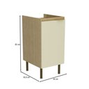 Ver imagem 4 de Balcão de Cozinha 40 Cm Nanda 1 Porta Nature/arenas - Tecno Mobili
