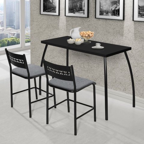 Mesa para Apartamento de Parede Compacta com 2 Cadeiras Fit