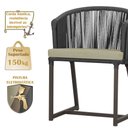 Ver imagem 4 de Mesa com 6 Cadeiras de Jantar Roma 120cm e Noronha em Alumínio Marrom Corda Náutica Estofado 7 Trama