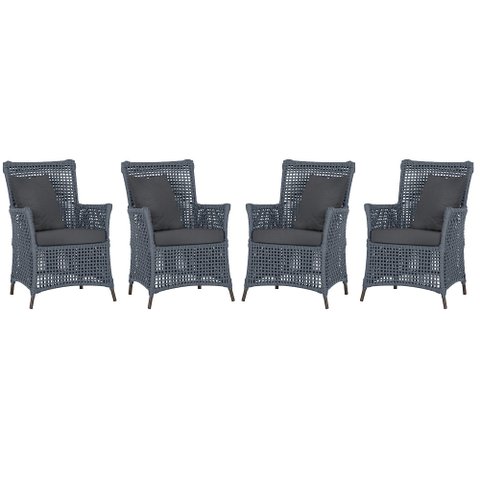 4 Poltronas Igapó Alumínio Micro Pintura Marrom Corda Náutica Estofado 11