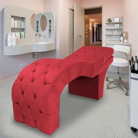Maca Estofada Reclinável Sobrancelhas Cílios Veludo Beatriz Cor:vermelho