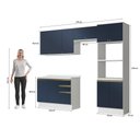 Ver imagem 4 de Armário de Cozinha Completa Torre Quente 100% Mdf 270cm Branco/azul Profundo Celeste Kappesberg
