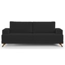 Ver imagem 1 de Sofá 180cm 3 Lugares Pés Curvos Santi Suede D05 Preto - Mpozenato