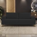 Ver imagem 2 de Sofá 180cm 3 Lugares Pés Curvos Santi Suede D05 Preto - Mpozenato