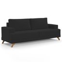 Ver imagem 7 de Sofá 180cm 3 Lugares Pés Curvos Santi Suede D05 Preto - Mpozenato