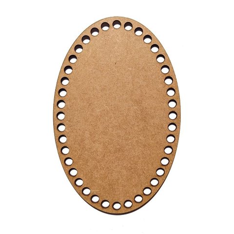 Kit 10 Base Oval 15x25 Cm Mdf Cru para Cesto Crochê Fio de Malha