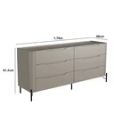 Ver imagem 2 de Cômoda Luna com 6 Gavetas em Mdf – 178x81,5x48 Cm – Acabamento Premium