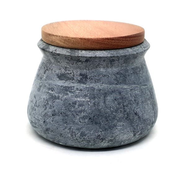 Potes para especiarias em pedra sabão e madeira - 4