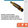 Estilete Emborrachado 18mm Profissional 3 Laminas - Starfer - 2