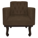 Ver imagem 7 de Kit Diva Recamier Juliana 140cm Lado Esquerdo e 02 Poltronas Classic Suede Marrom - Amarena Móveis