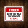 Placa De Proibido Cantar Tocar Violão Beber Cachaça 27X35 - 1