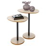 Conjunto Mesa Lateral em Mdf com Pé de Aço - Conjunto com 2 Mesas Off White/cedro - 1