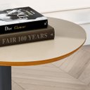 Ver imagem 4 de Conjunto Mesa Lateral em Mdf com Pé de Aço - Conjunto com 2 Mesas Off White/cedro