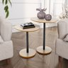 Conjunto Mesa Lateral em Mdf com Pé de Aço - Conjunto com 2 Mesas Off White/cedro - 2