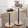 Conjunto Mesa Lateral em Mdf com Pé de Aço - Conjunto com 2 Mesas Off White/cedro - 12